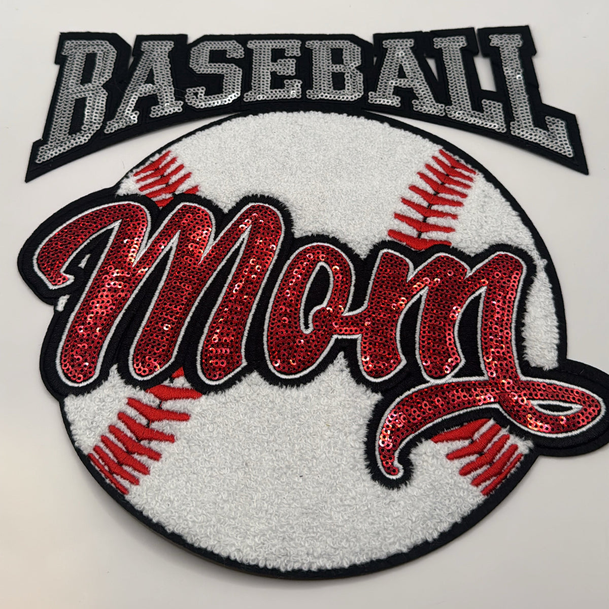 Sparkle Baseball Mom Statement Patch
