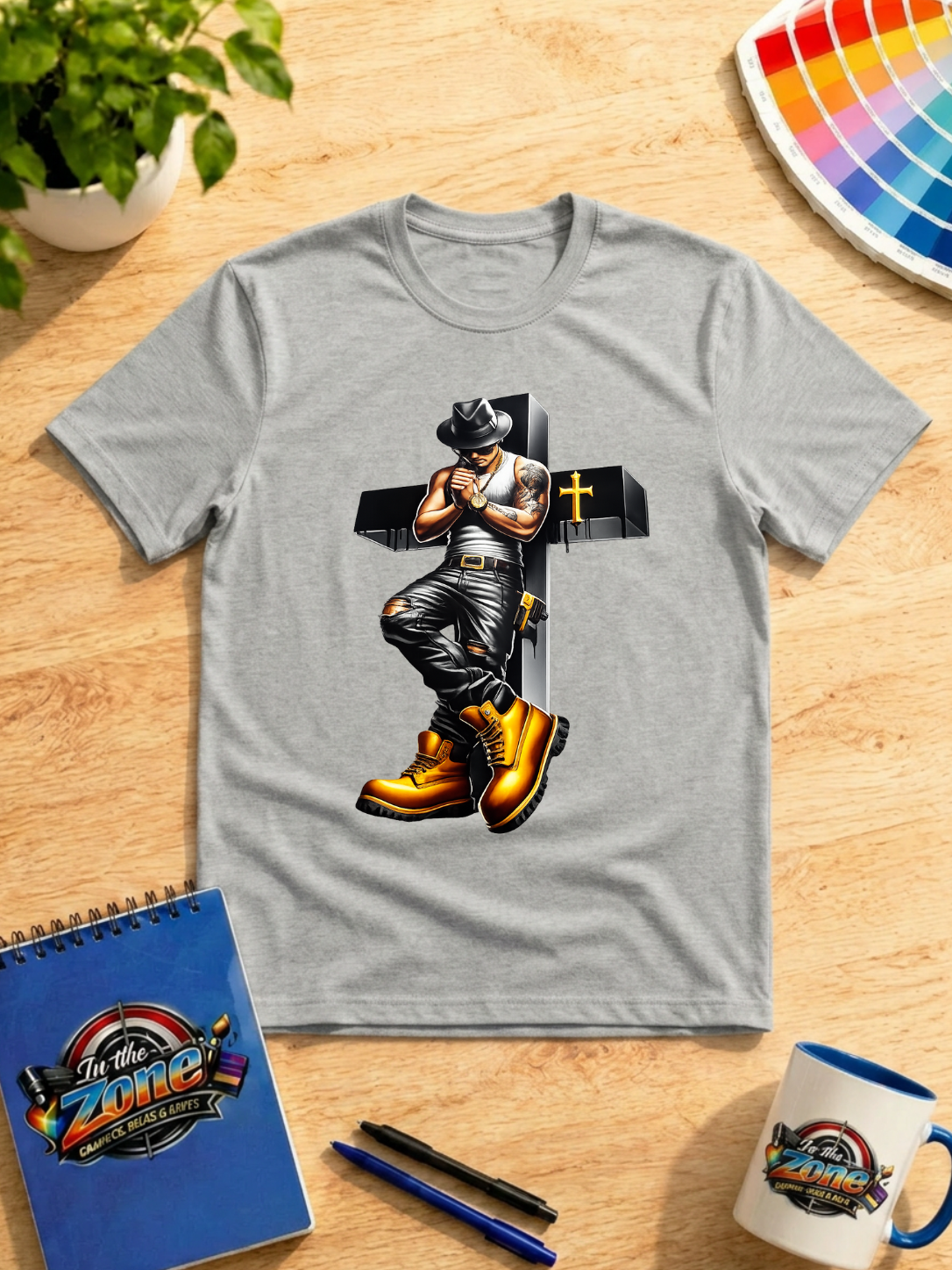 Faith Over Everything Urban Cross Graphic T-Shirt