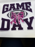 Game Day Football Chenille Patch – Purple & Pink