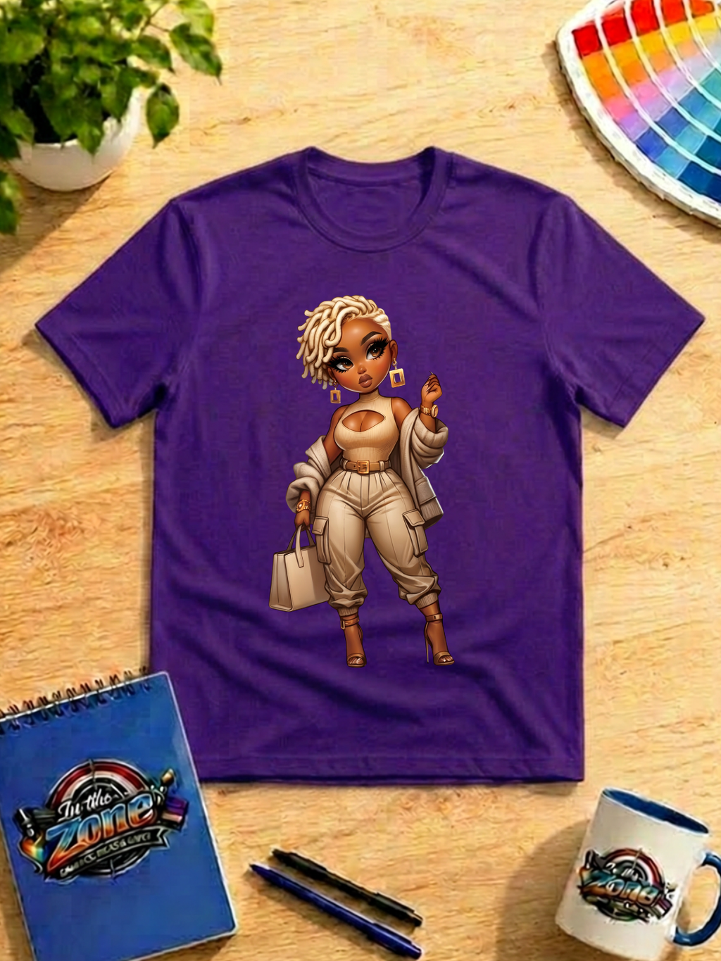 Fashion Girl Graphic T-Shirt – Stylish Blonde Locs Doll Design