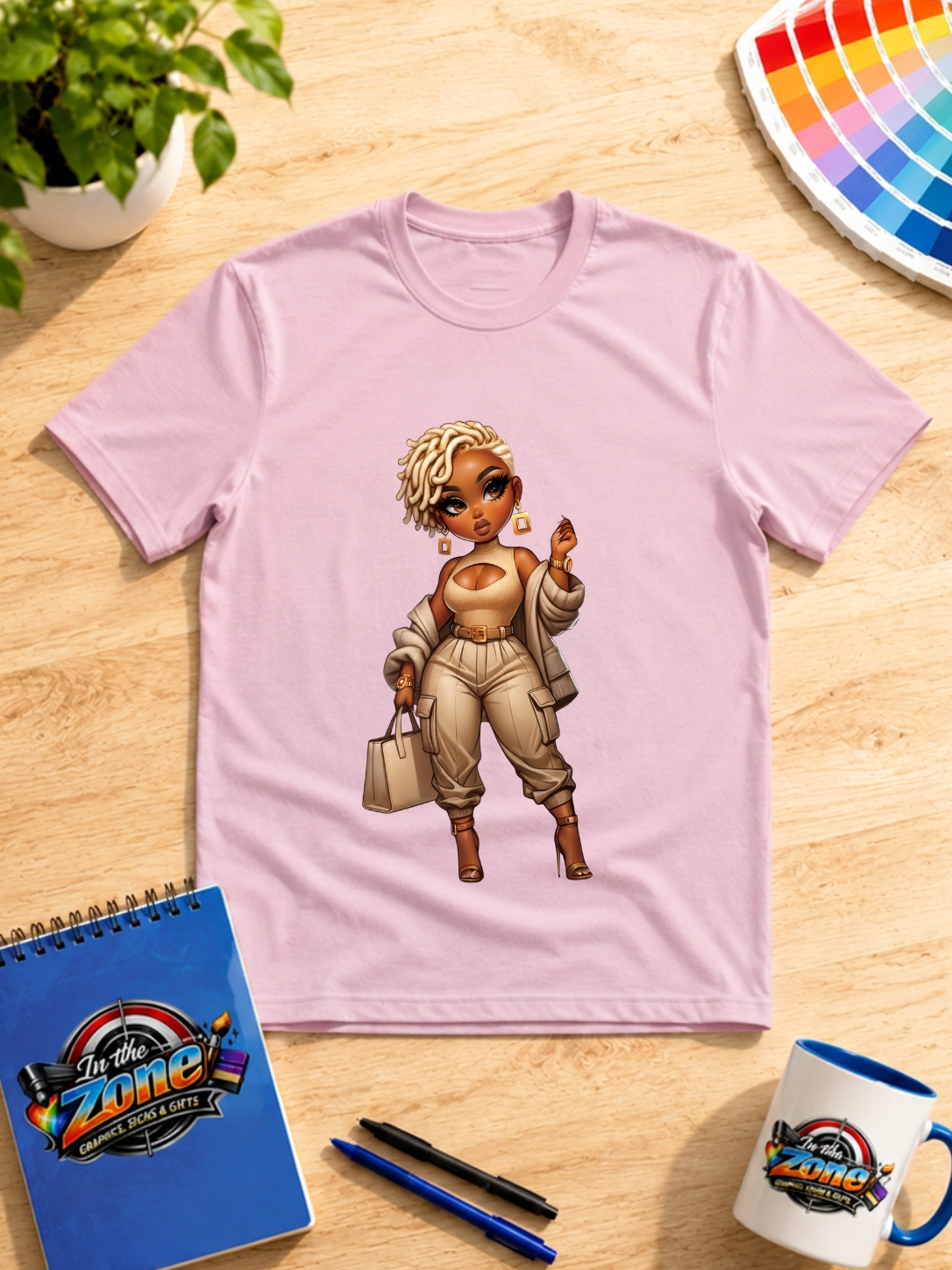 Fashion Girl Graphic T-Shirt – Stylish Blonde Locs Doll Design