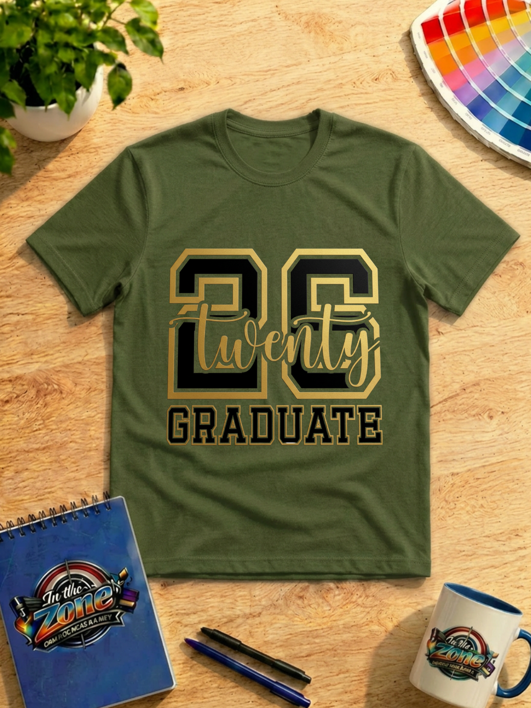 Class of 2026 Twenty 26 Graduate Graphic T-Shirt – Black & Gold Graduation Design