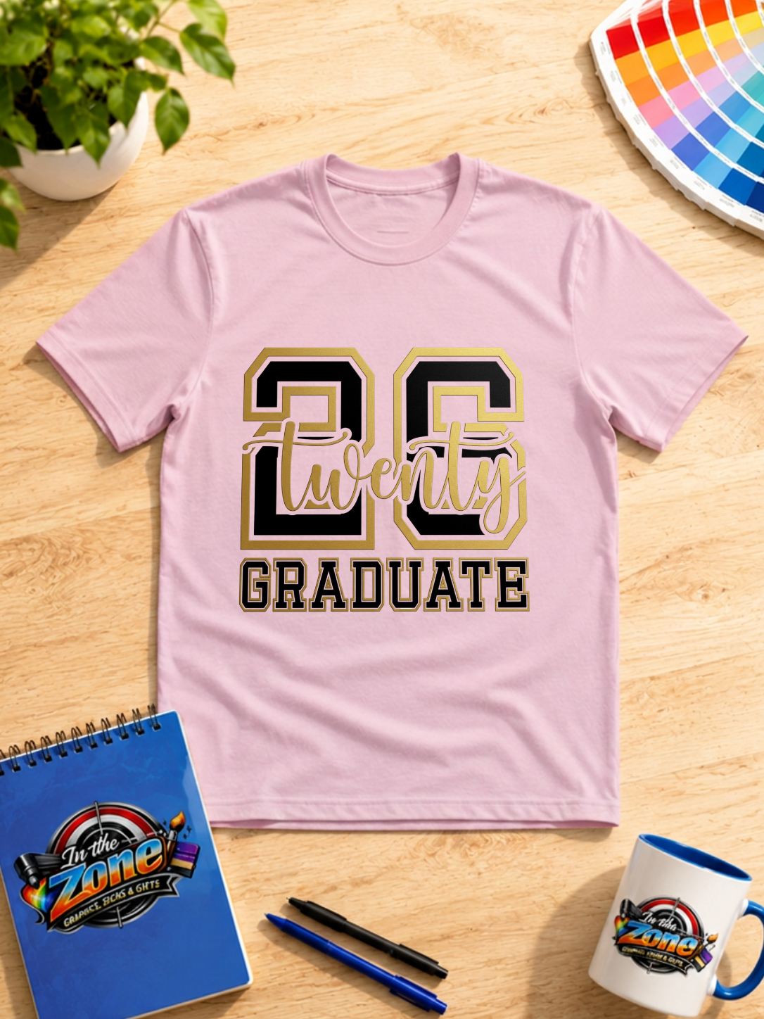 Class of 2026 Twenty 26 Graduate Graphic T-Shirt – Black & Gold Graduation Design
