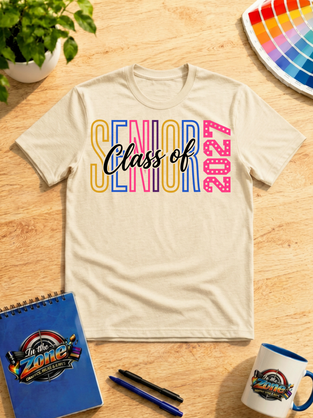 Class of 2027 Senior Graphic T-Shirt | Colorful Graduation Year Shirt