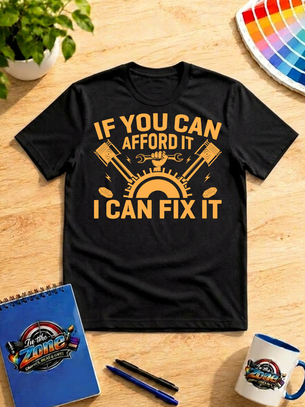 If You Can Afford It, I Can Fix It – Mechanic Graphic T-Shirt in Yellow | Auto Repair Gift