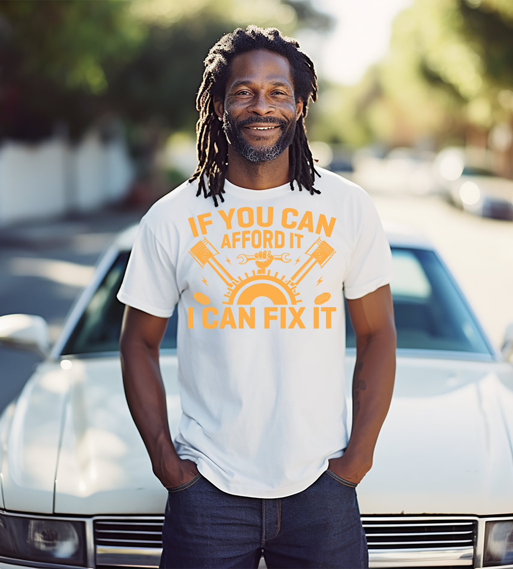 If You Can Afford It, I Can Fix It – Mechanic Graphic T-Shirt in Yellow | Auto Repair Gift