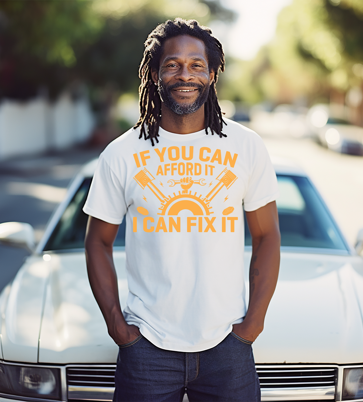 If You Can Afford It, I Can Fix It – Mechanic Graphic T-Shirt in Yellow | Auto Repair Gift