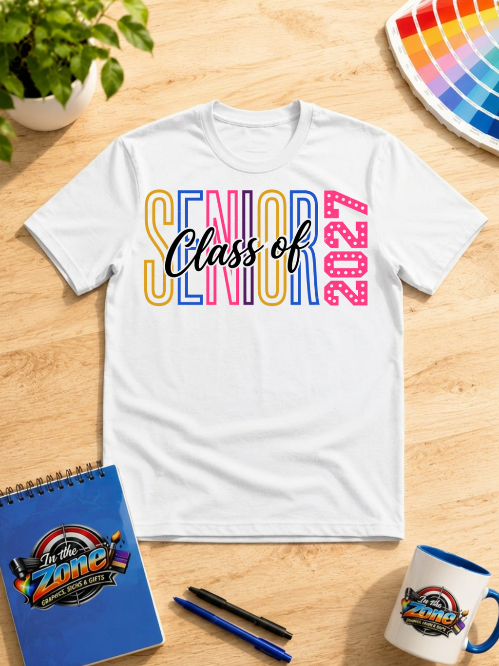 Class of 2027 Senior Graphic T-Shirt | Colorful Graduation Year Shirt