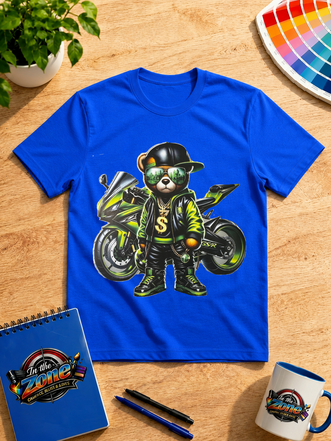 Biker Bear Motorcycle Graphic T-Shirt – Cool Streetwear Rider Tee