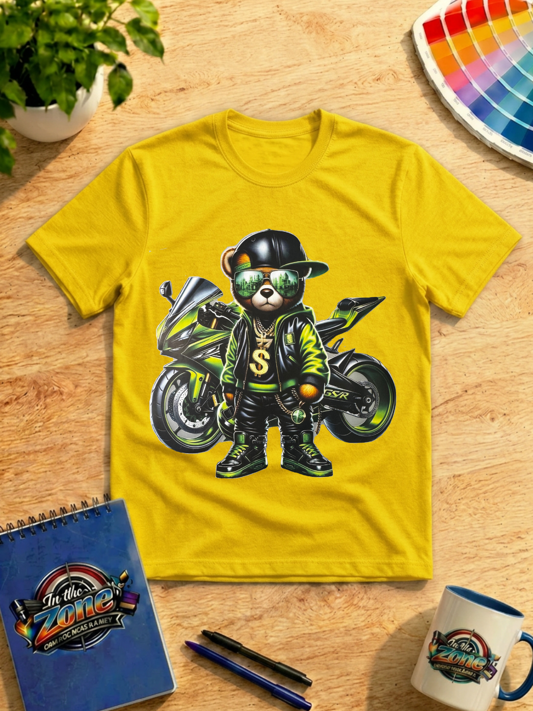 Biker Bear Motorcycle Graphic T-Shirt – Cool Streetwear Rider Tee