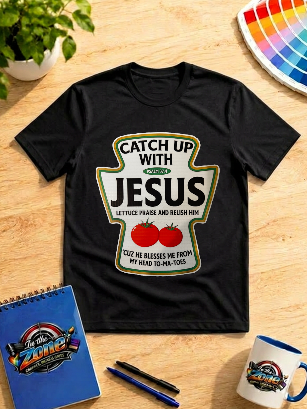 Catch Up With Jesus Graphic T-Shirt – Funny Christian Faith Tee