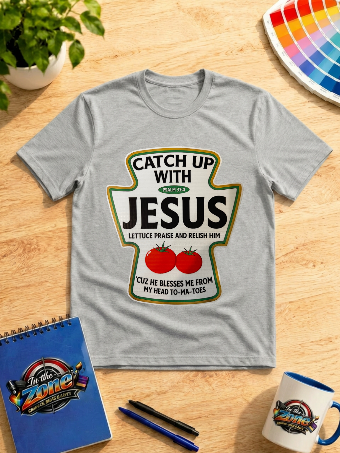 Catch Up With Jesus Graphic T-Shirt – Funny Christian Faith Tee
