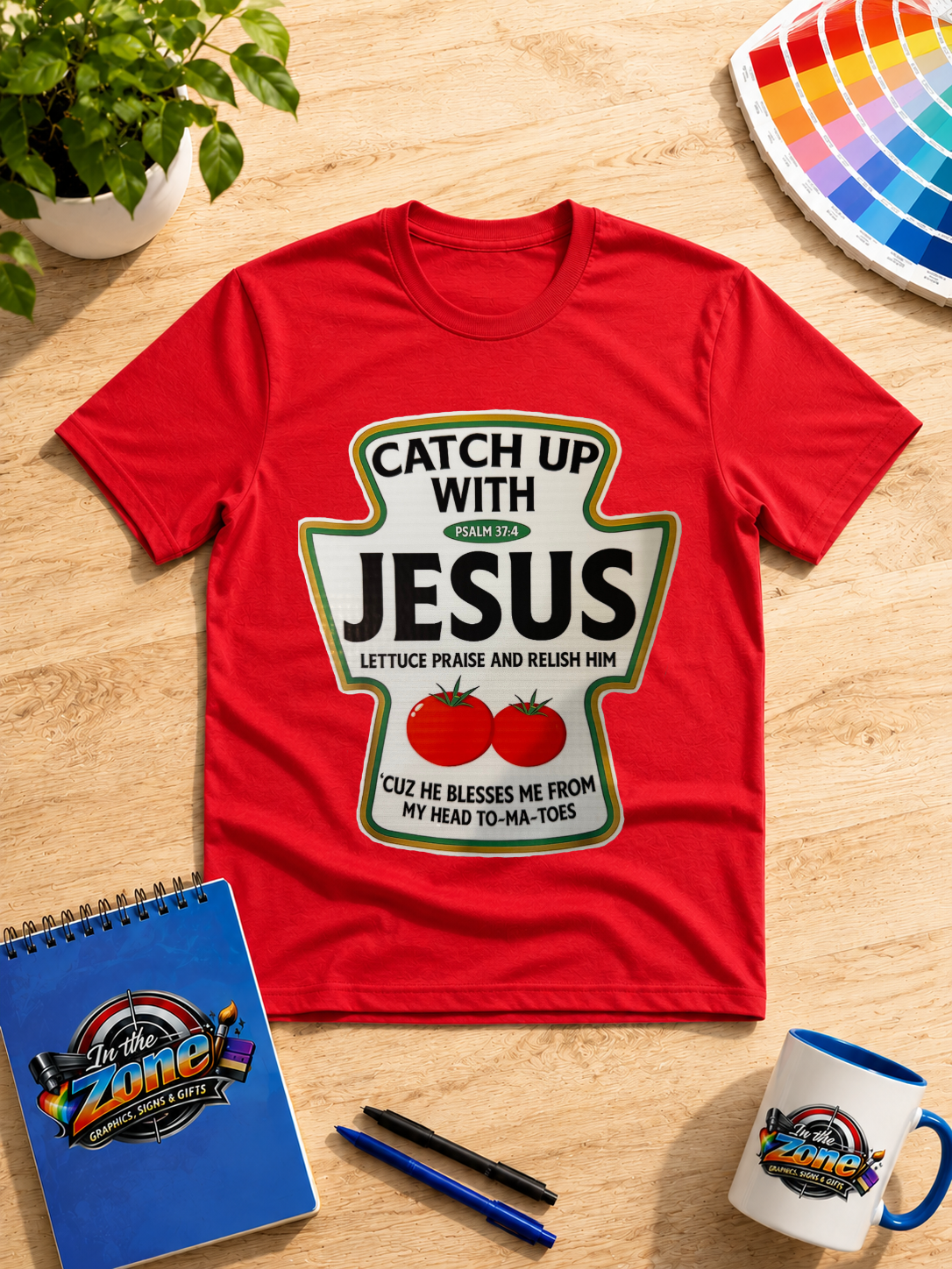 Catch Up With Jesus Graphic T-Shirt – Funny Christian Faith Tee