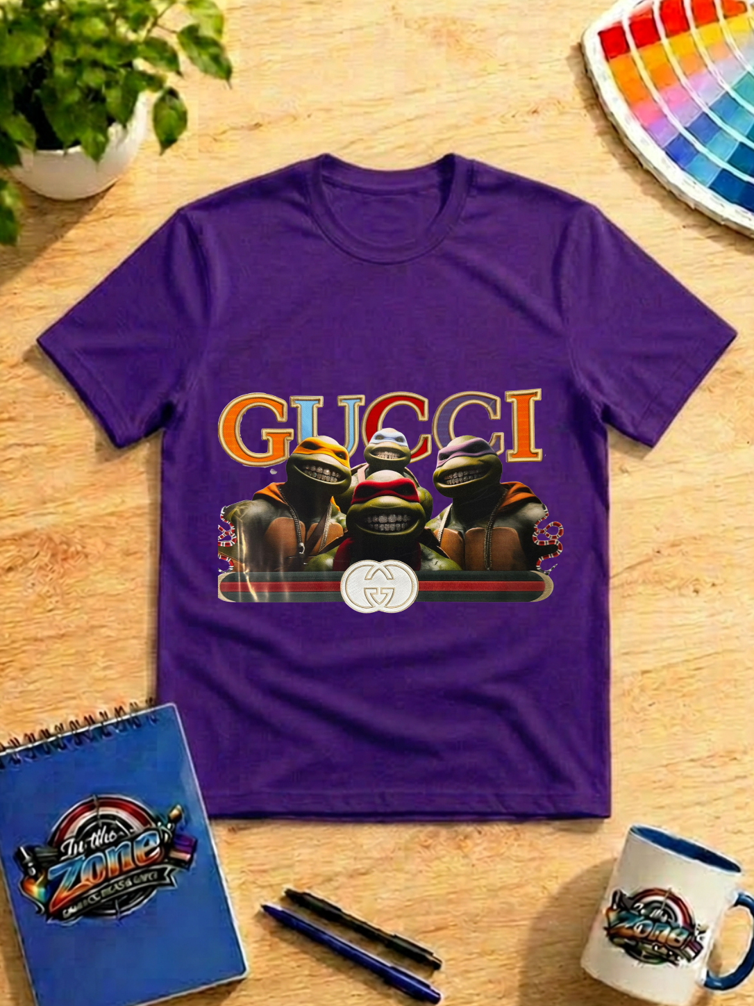 Gucci-Inspired Ninja Turtles Graphic T-Shirt