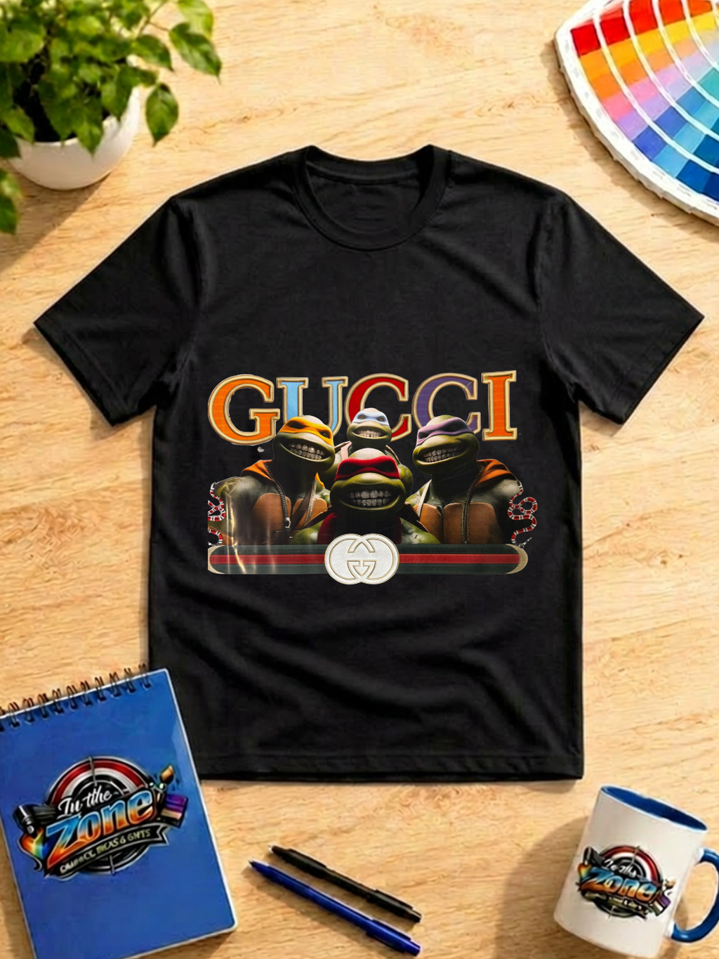 Gucci-Inspired Ninja Turtles Graphic T-Shirt