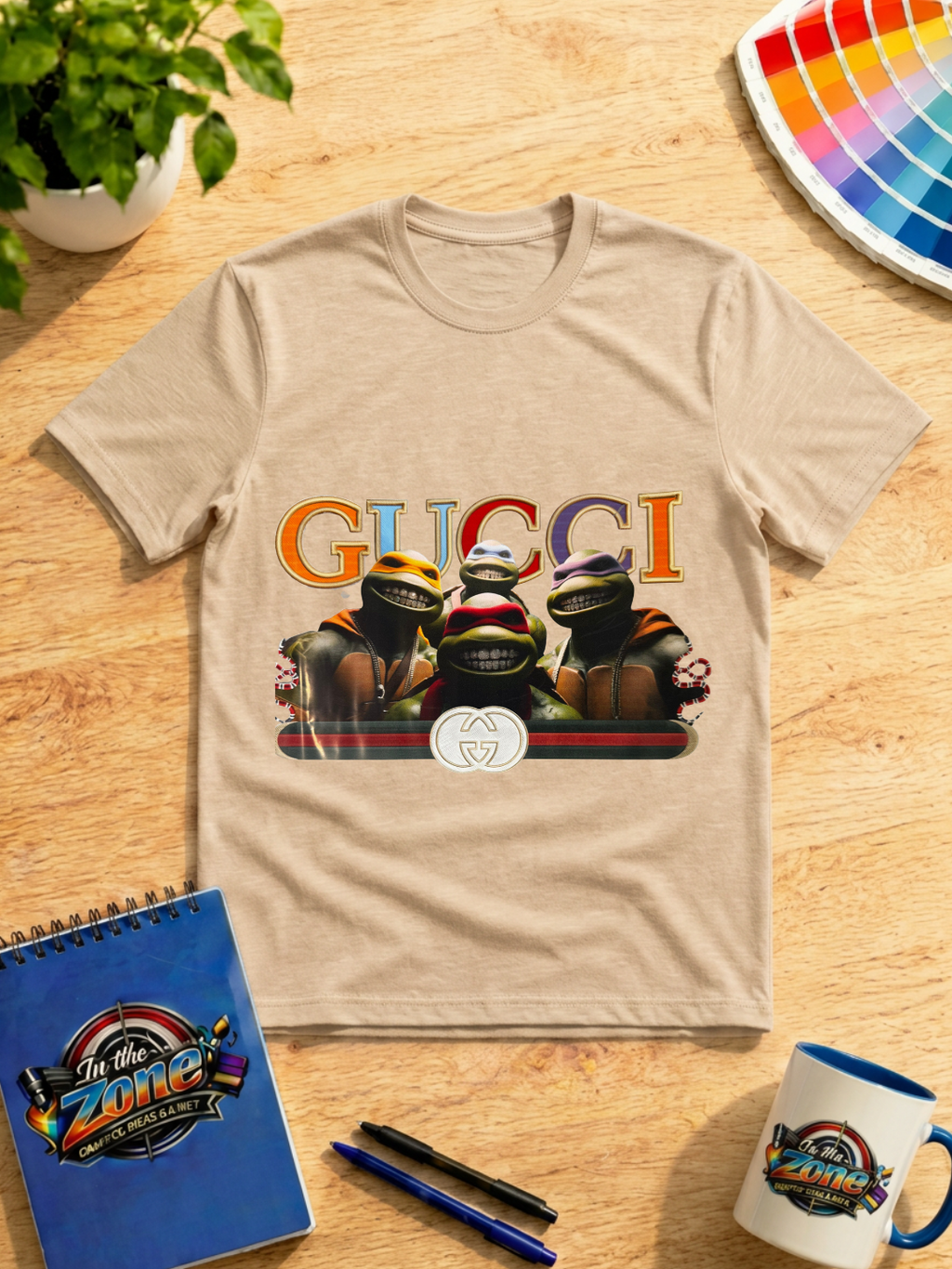 Gucci-Inspired Ninja Turtles Graphic T-Shirt