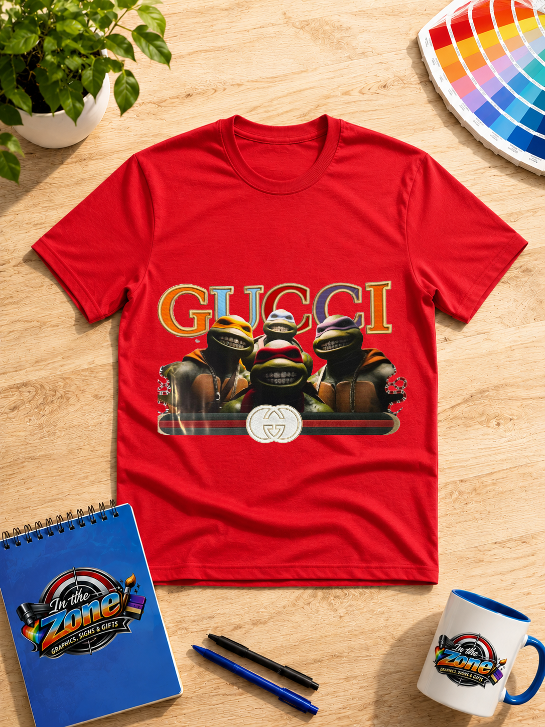 Gucci-Inspired Ninja Turtles Graphic T-Shirt