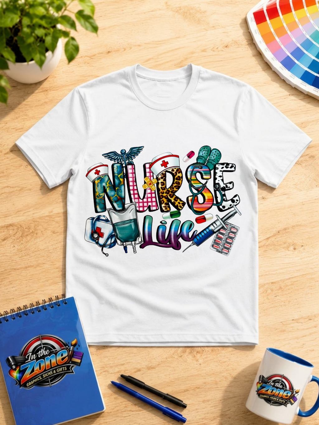 Nurse Life Colorful Medical Graphic T-Shirt