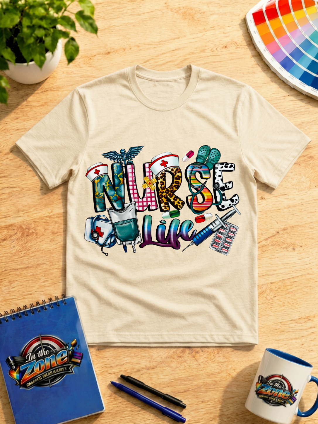 Nurse Life Colorful Medical Graphic T-Shirt