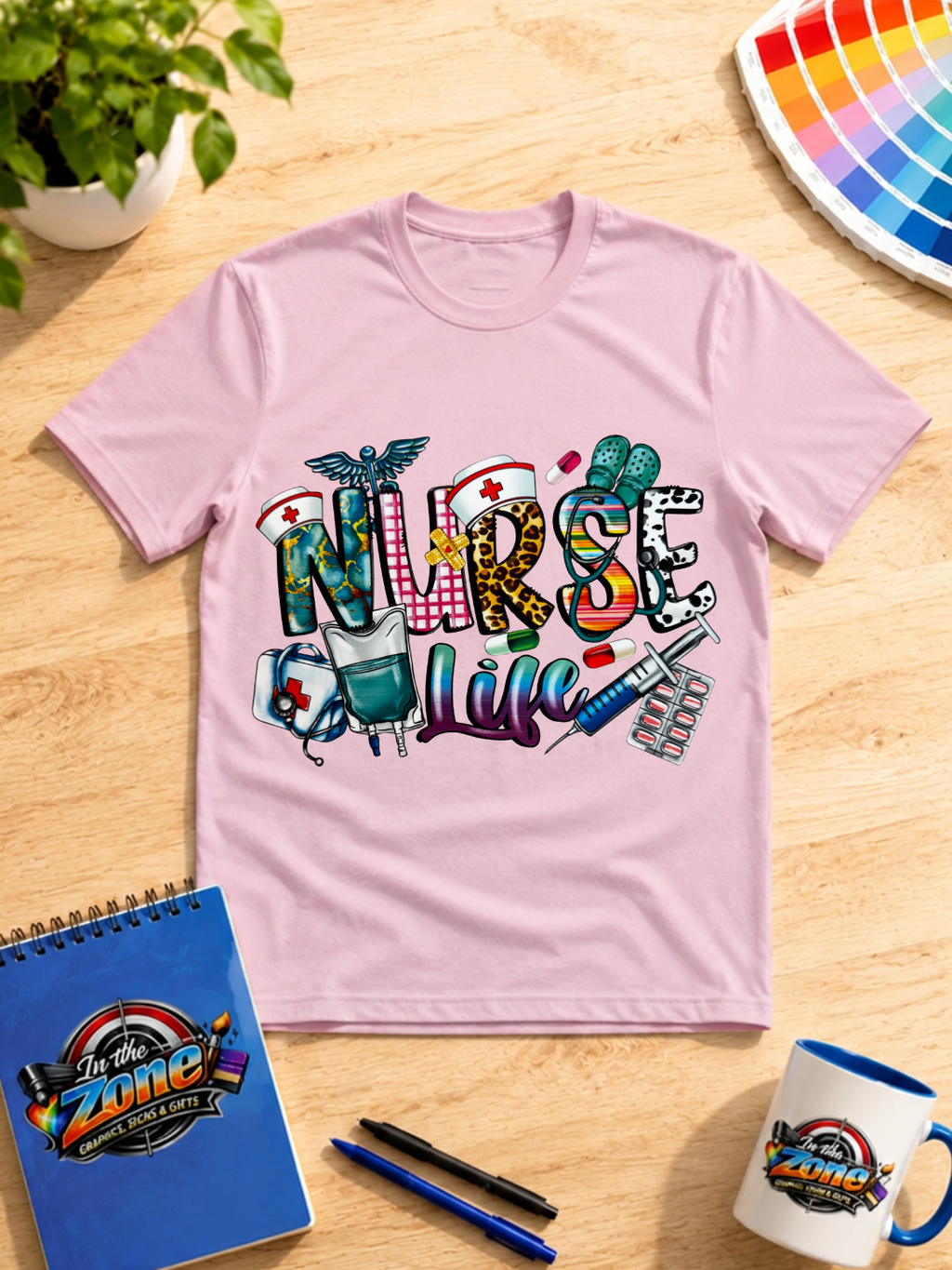 Nurse Life Colorful Medical Graphic T-Shirt