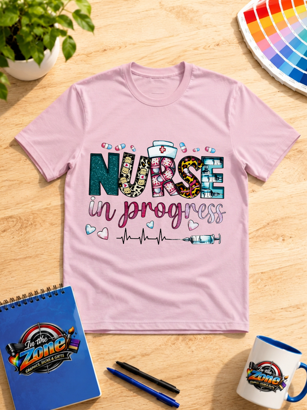 Nurse in Progress Nursing Student Graphic T-Shirt