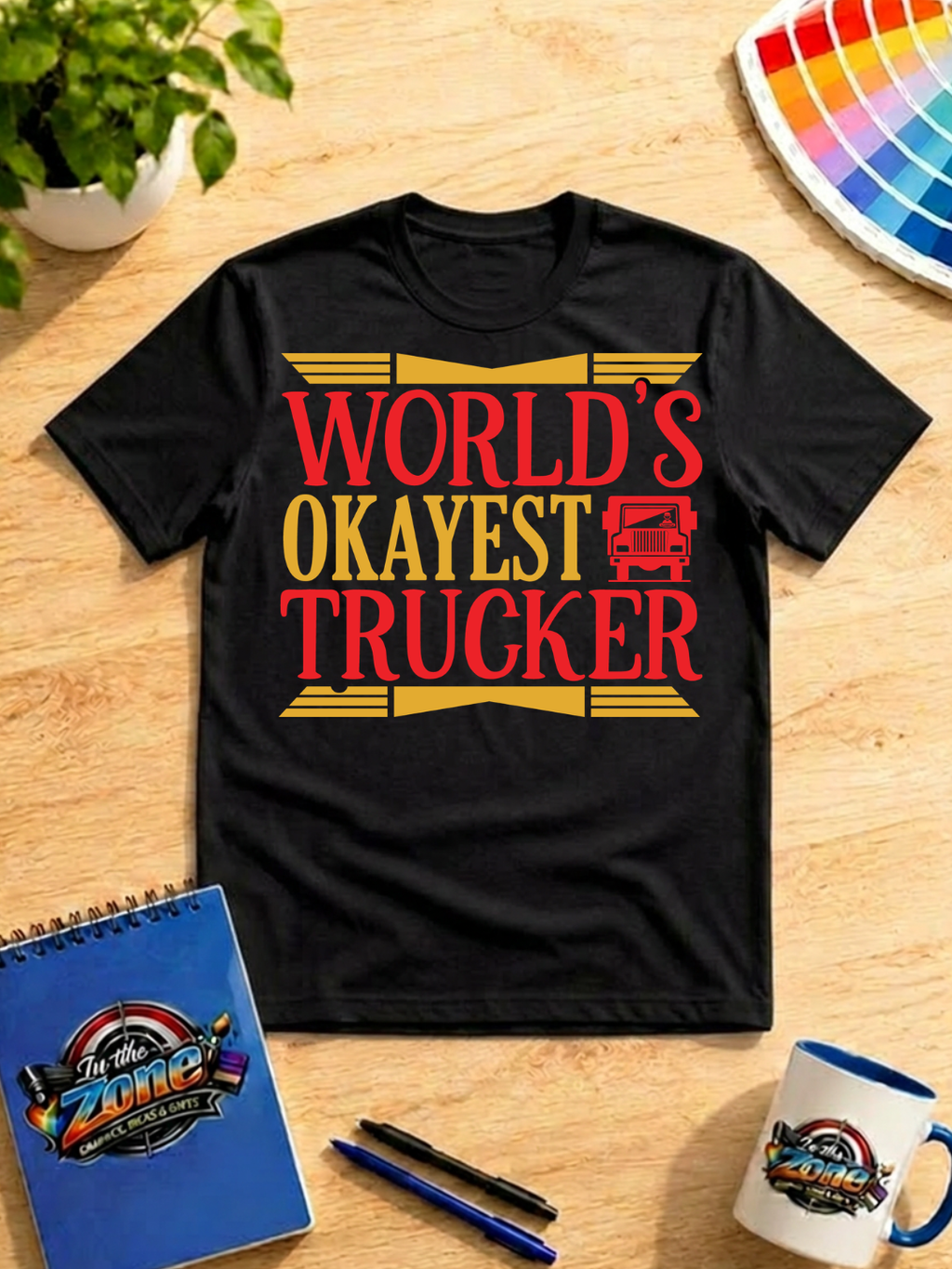 World's Okayest Trucker Graphic Shirt – Funny Truck Driver Gift