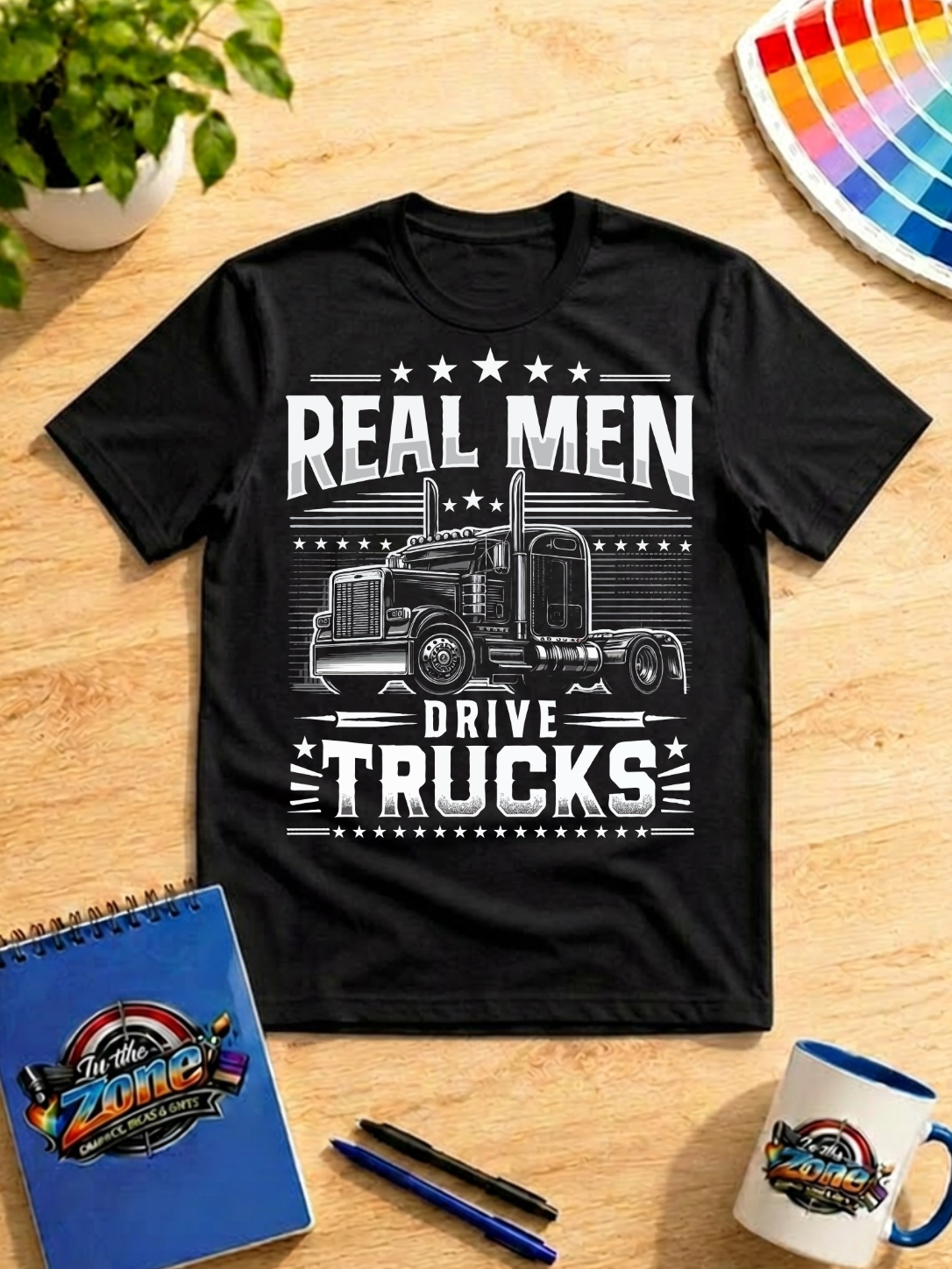 Real Men Drive Trucks – Semi Truck Graphic T-Shirt | Trucker Gift
