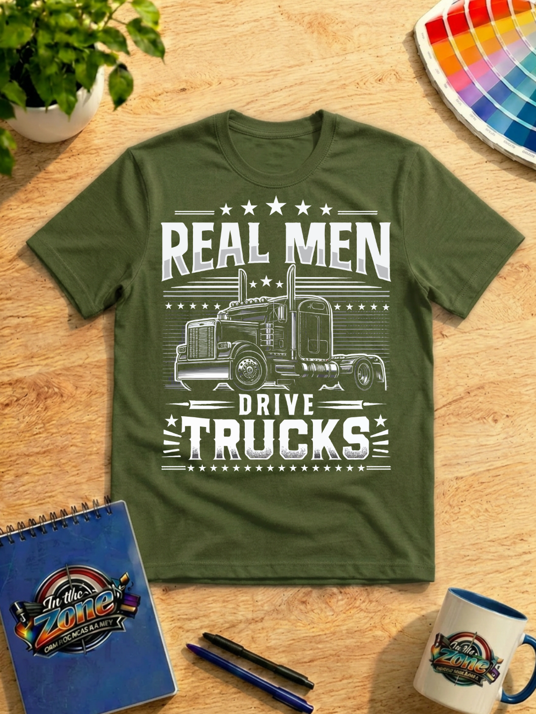 Real Men Drive Trucks – Semi Truck Graphic T-Shirt | Trucker Gift