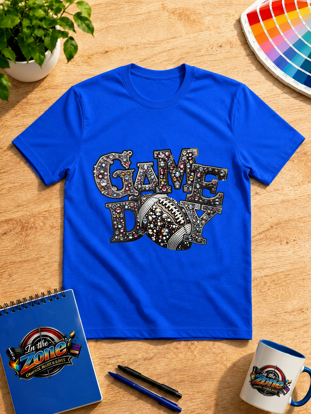Game Day Bling Football Graphic T-Shirt