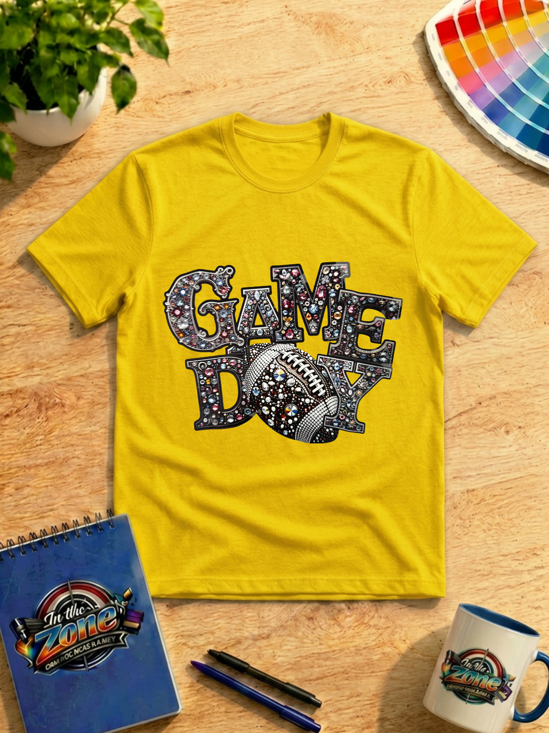 Game Day Bling Football Graphic T-Shirt