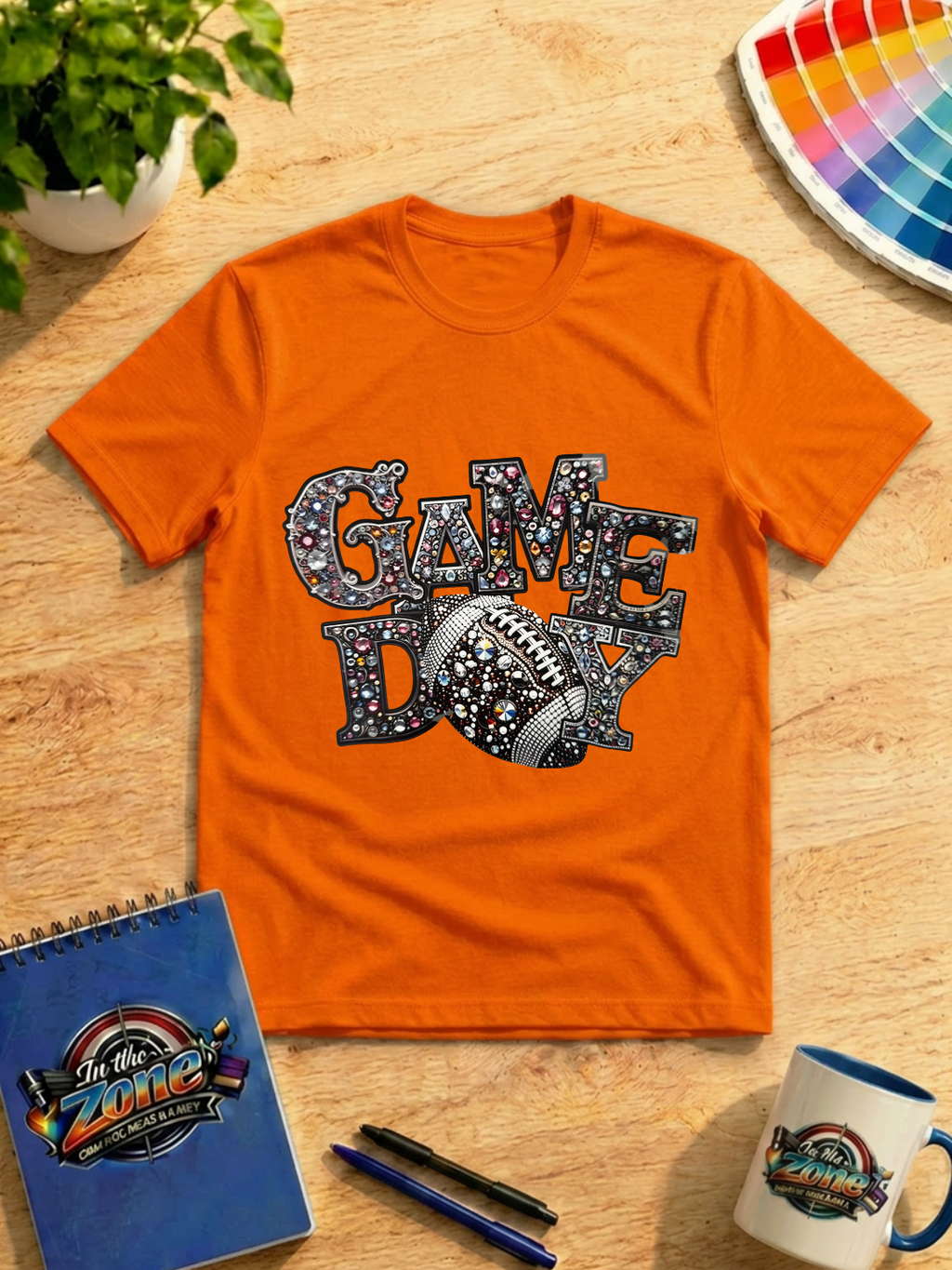 Game Day Bling Football Graphic T-Shirt