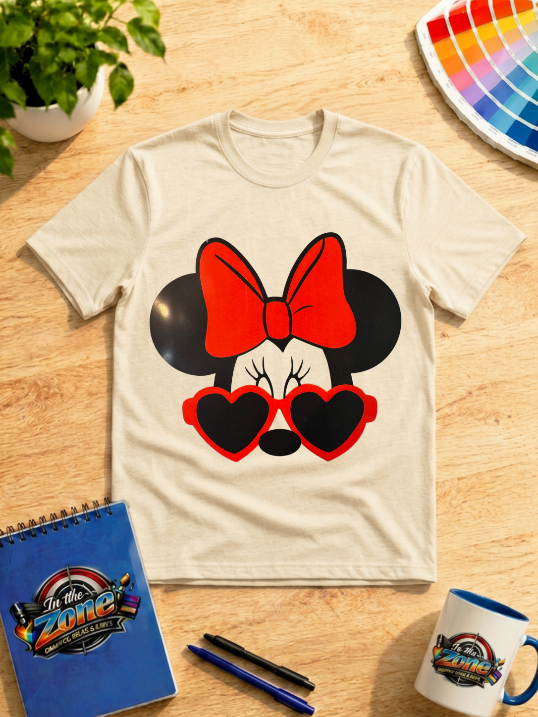 Mouse Bow & Heart Sunglasses Graphic T-Shirt
