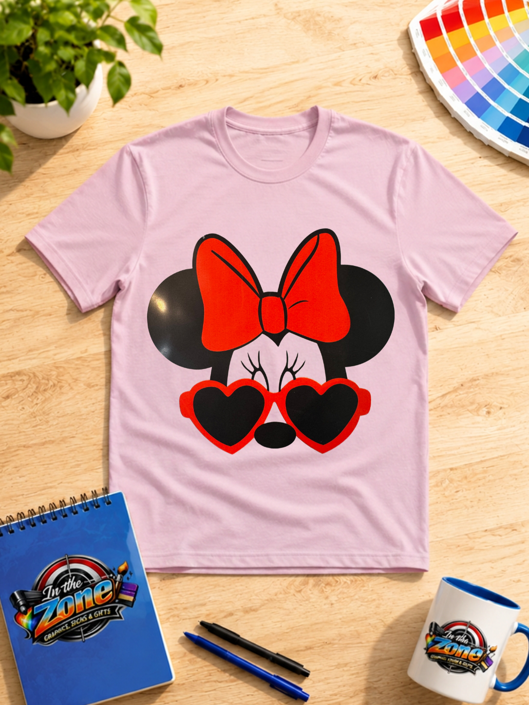 Mouse Bow & Heart Sunglasses Graphic T-Shirt