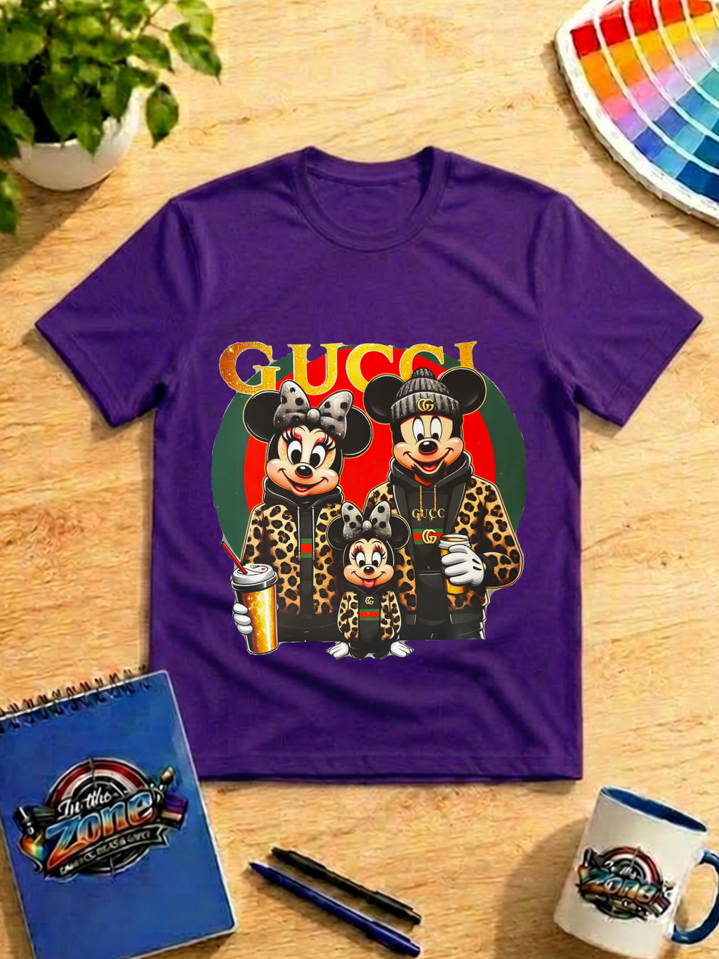 Luxury Mouse Family Leopard Graphic T-Shirt