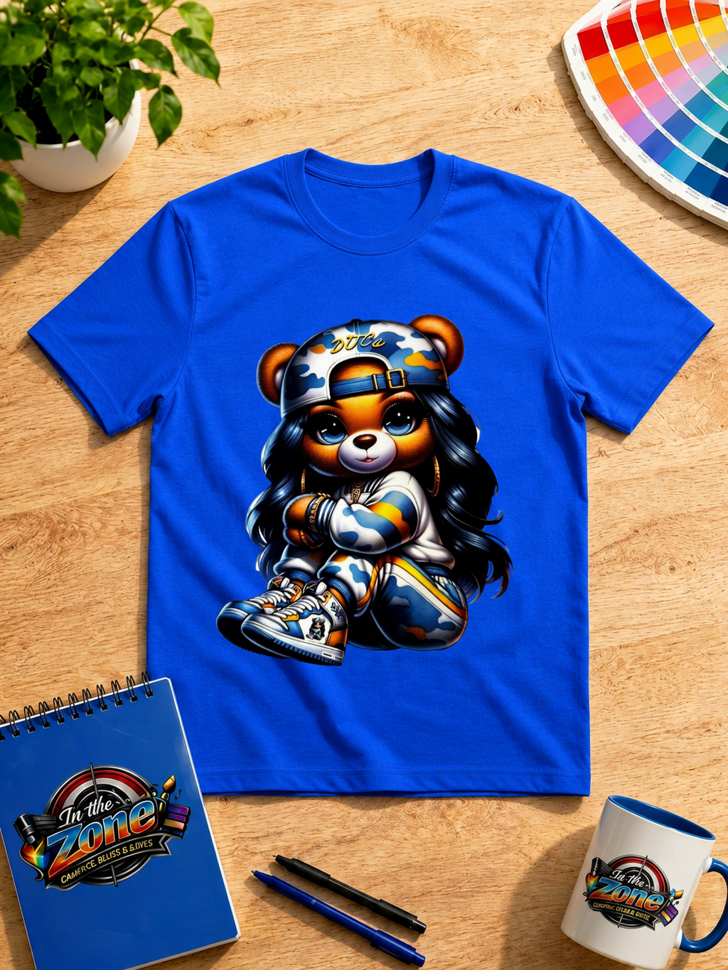 Camo Cutie Bear Graphic T-Shirt | Trendy Streetwear Bear Tee