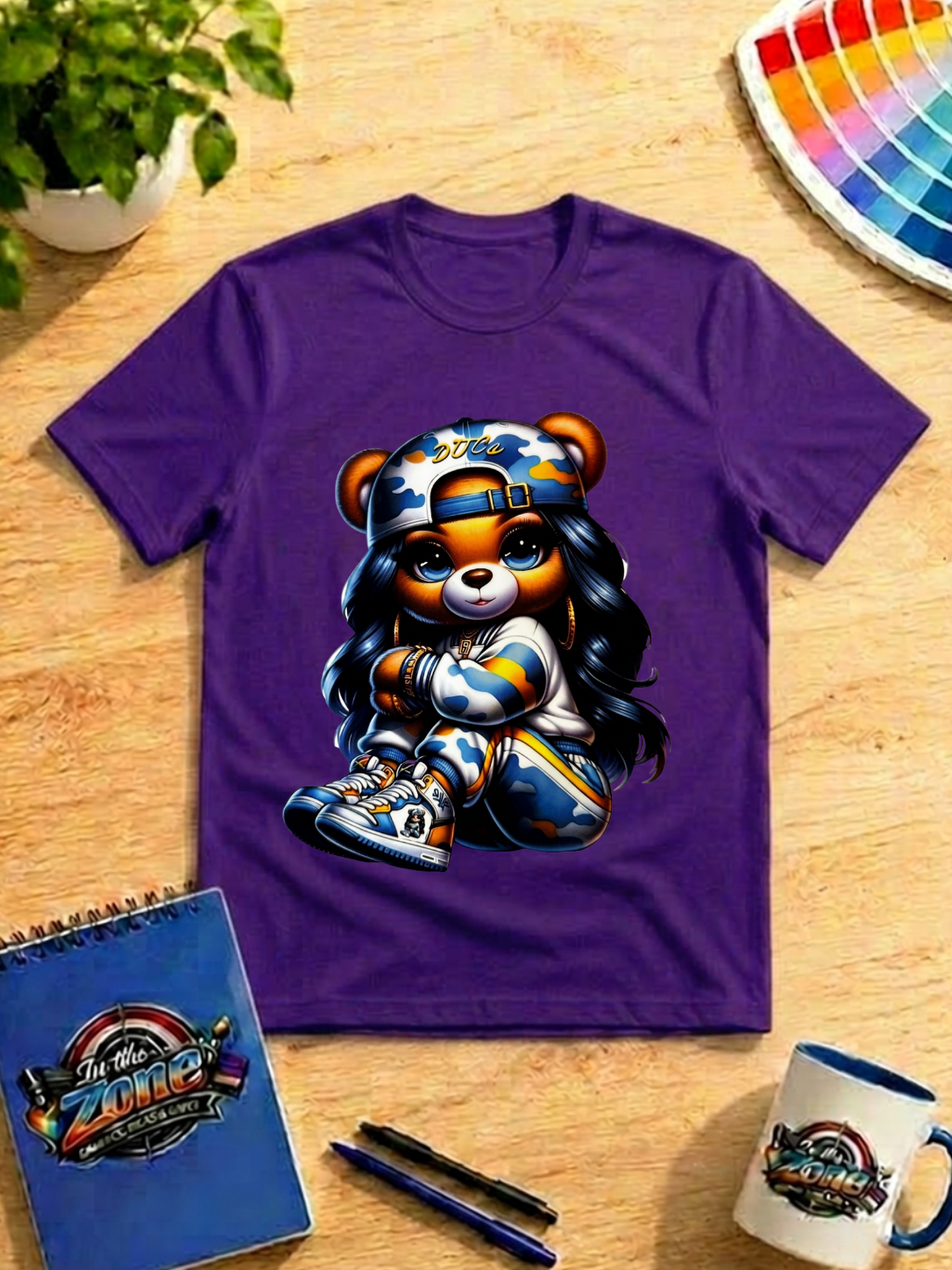 Camo Cutie Bear Graphic T-Shirt | Trendy Streetwear Bear Tee
