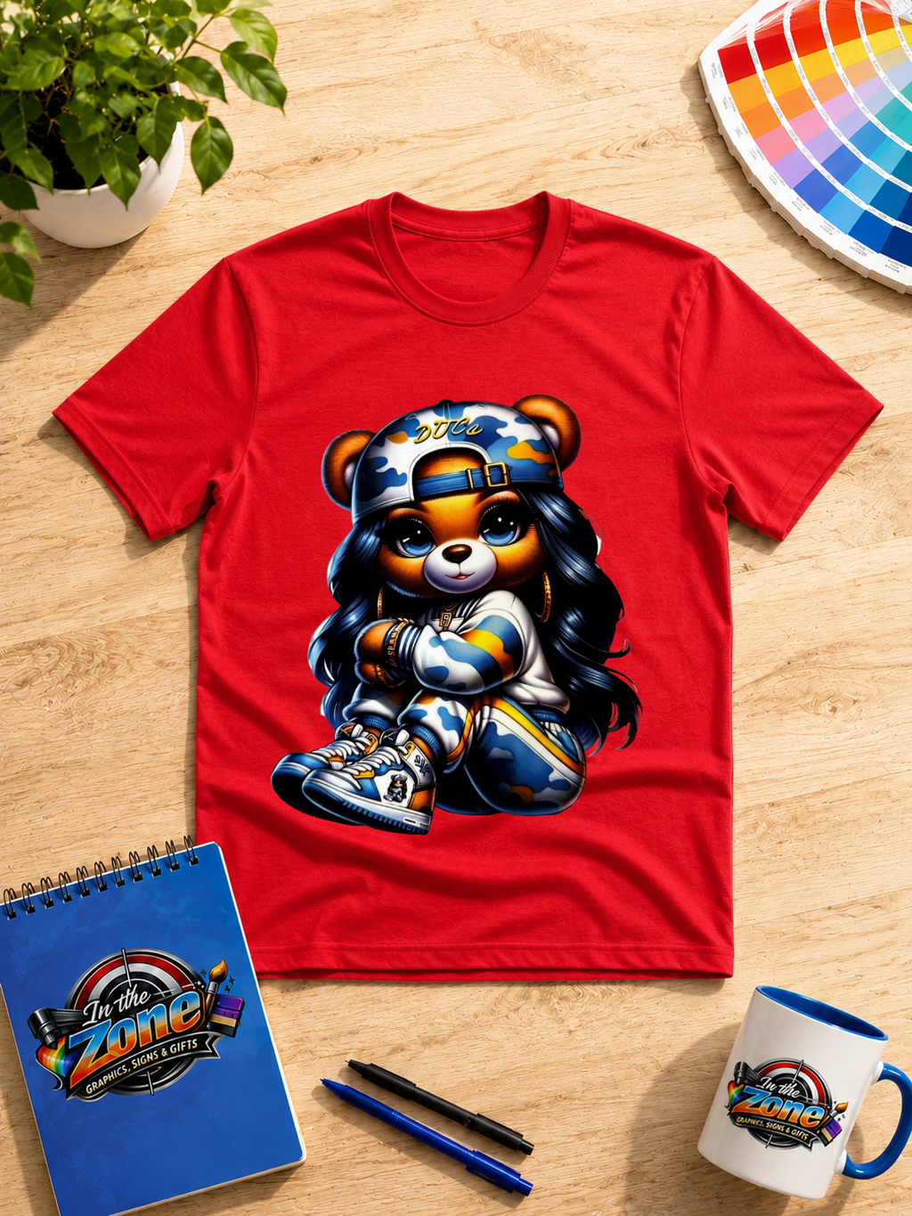 Camo Cutie Bear Graphic T-Shirt | Trendy Streetwear Bear Tee