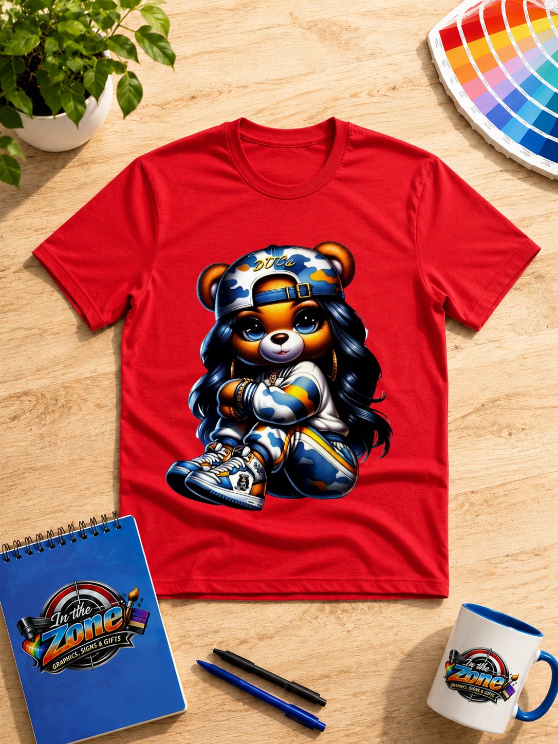 Camo Cutie Bear Graphic T-Shirt | Trendy Streetwear Bear Tee
