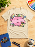 Teacher Apple & School Supplies Graphic Shirt – Cute Educator T-Shirt