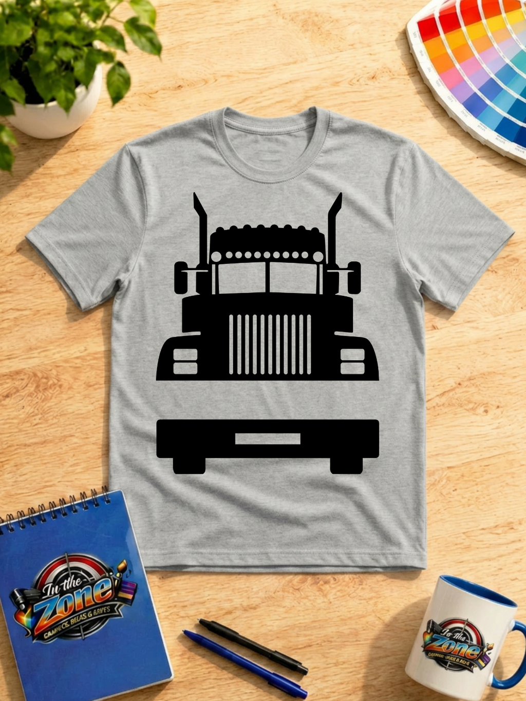 Semi Truck Front View Graphic T-Shirt | Big Rig Trucker Shirt | Truck Driver Gift