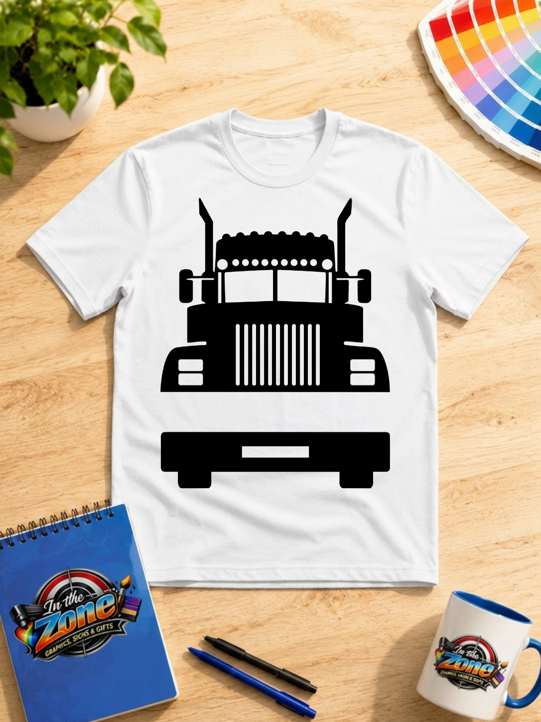 Semi Truck Front View Graphic T-Shirt | Big Rig Trucker Shirt | Truck Driver Gift