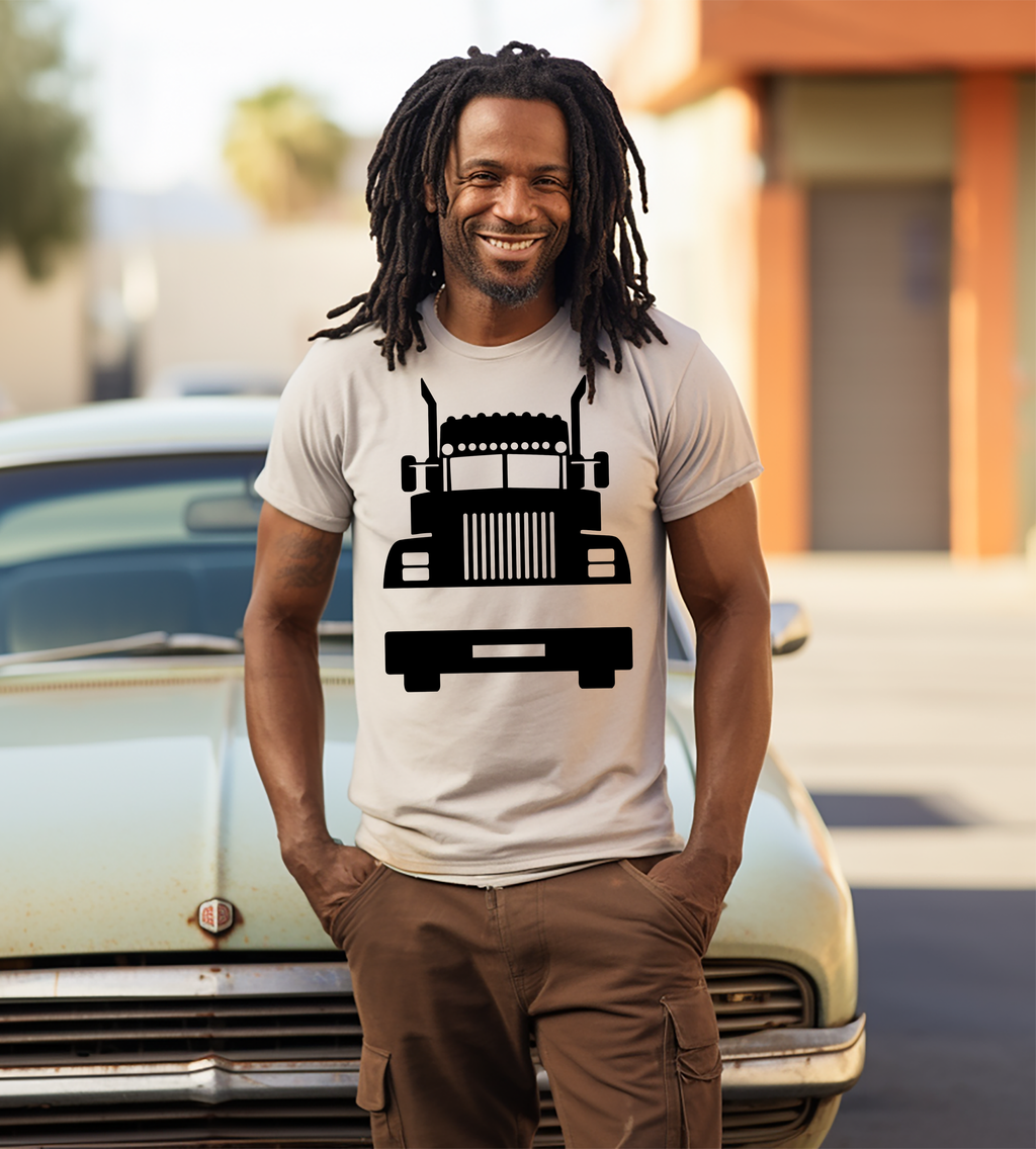 Semi Truck Front View Graphic T-Shirt | Big Rig Trucker Shirt | Truck Driver Gift