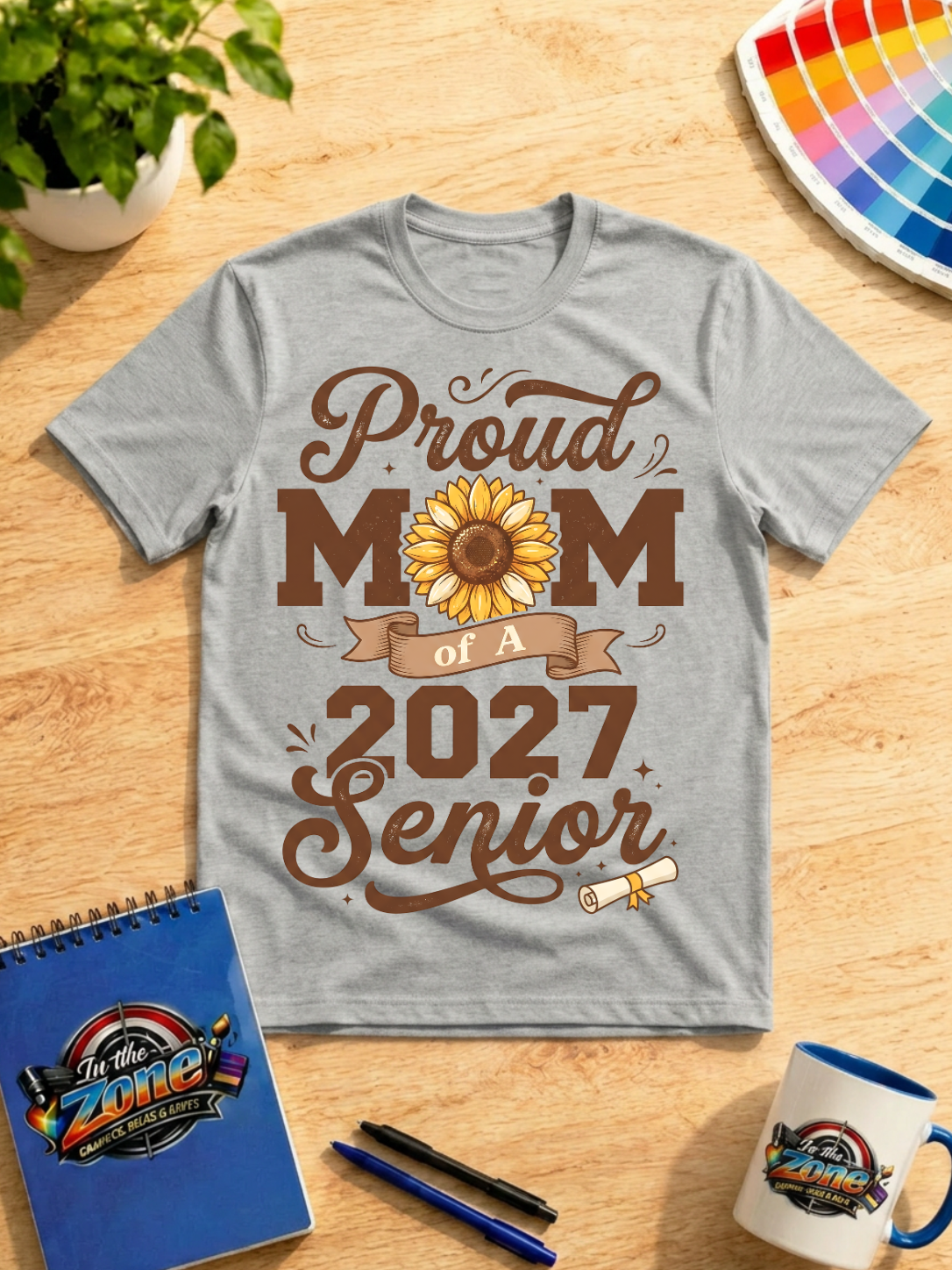 Proud Mom of a 2027 Senior Shirt – Sunflower Senior Mom Graphic Tee