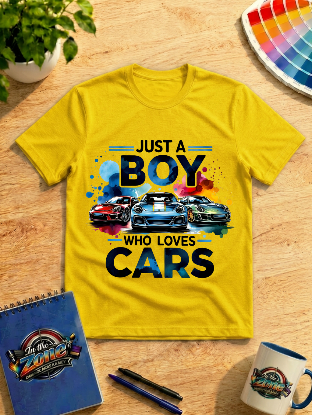 Just a Boy Who Loves Cars Graphic T-Shirt | Car Lover Tee