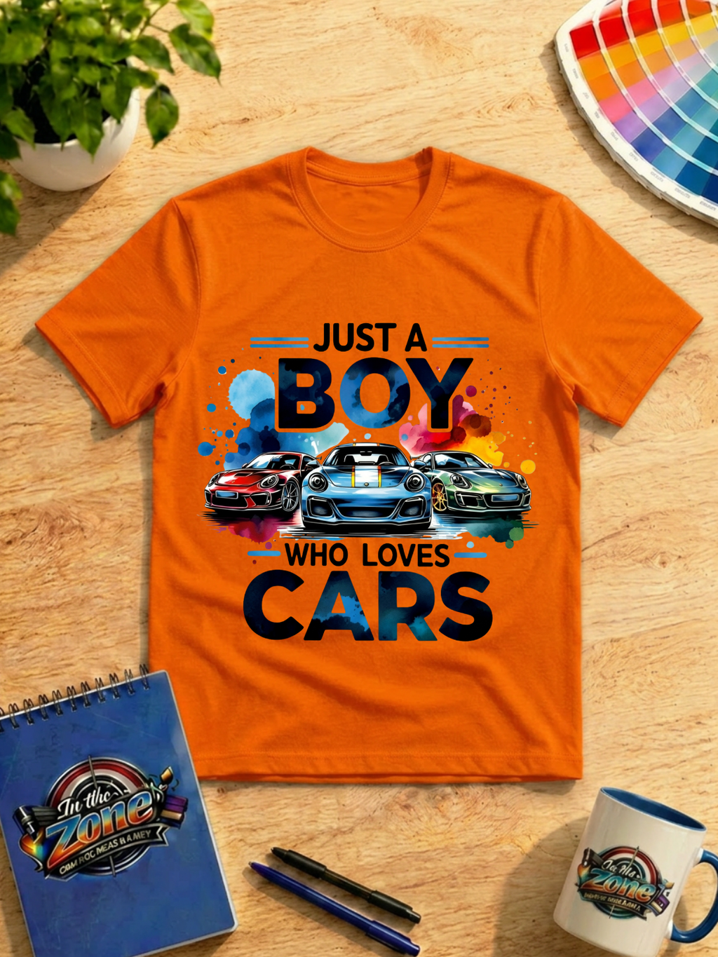 Just a Boy Who Loves Cars Graphic T-Shirt | Car Lover Tee