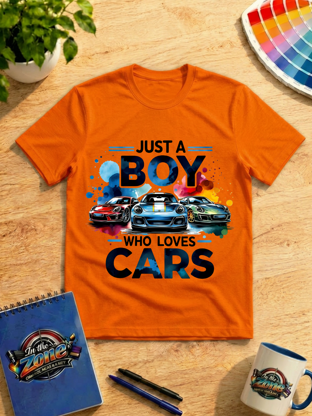 Just a Boy Who Loves Cars Graphic T-Shirt | Car Lover Tee