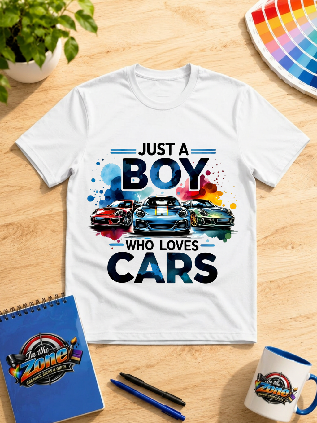 Just a Boy Who Loves Cars Graphic T-Shirt | Car Lover Tee