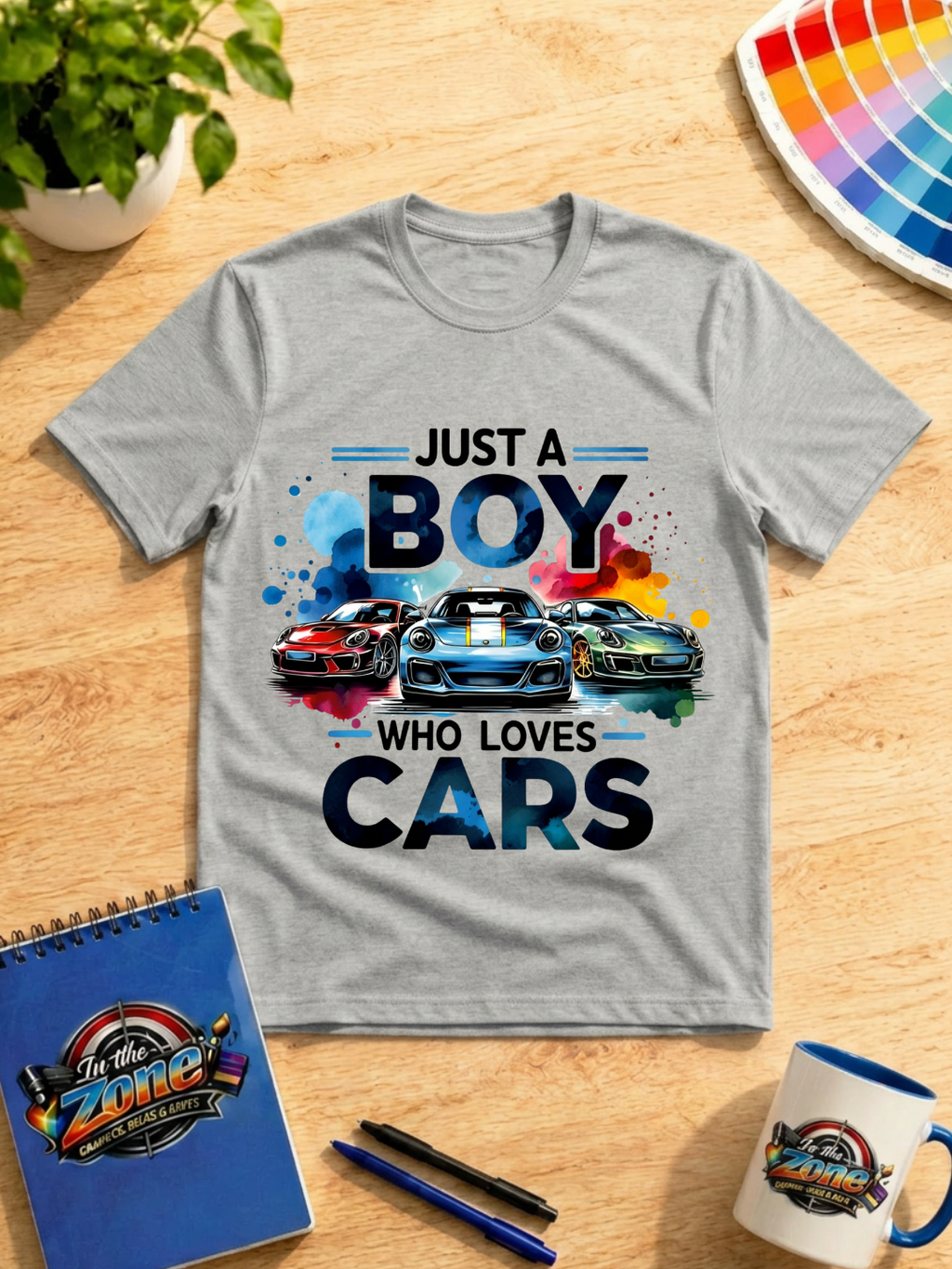 Just a Boy Who Loves Cars Graphic T-Shirt | Car Lover Tee