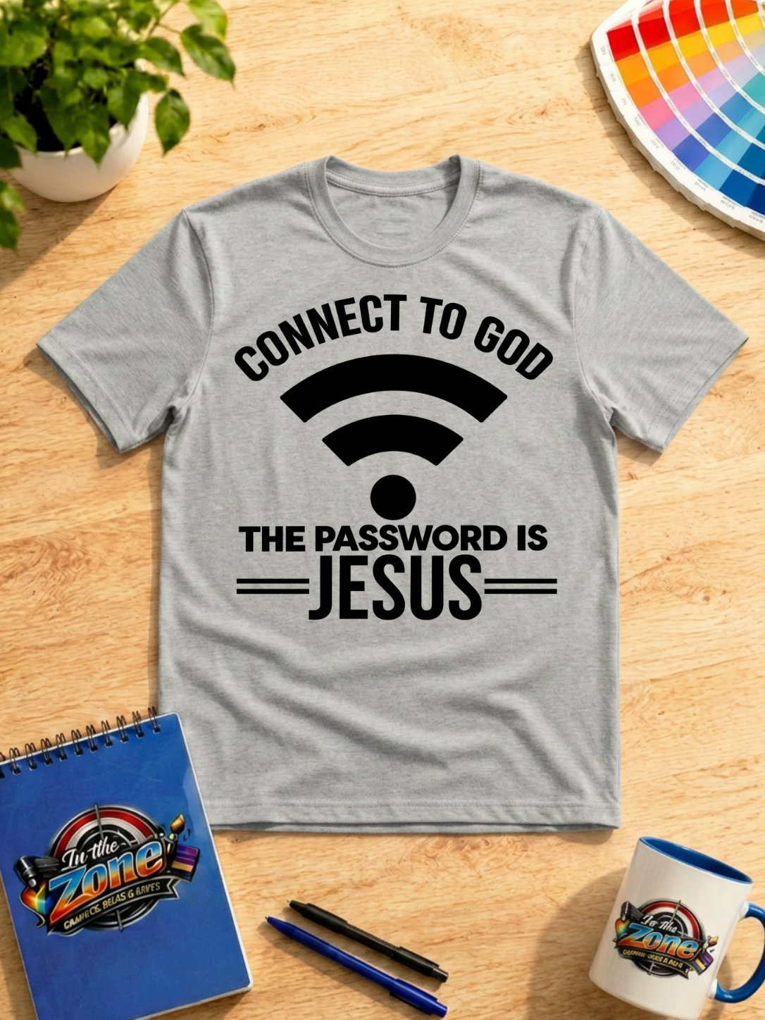 Connect to God – The Password Is Jesus Christian Faith Graphic Shirt