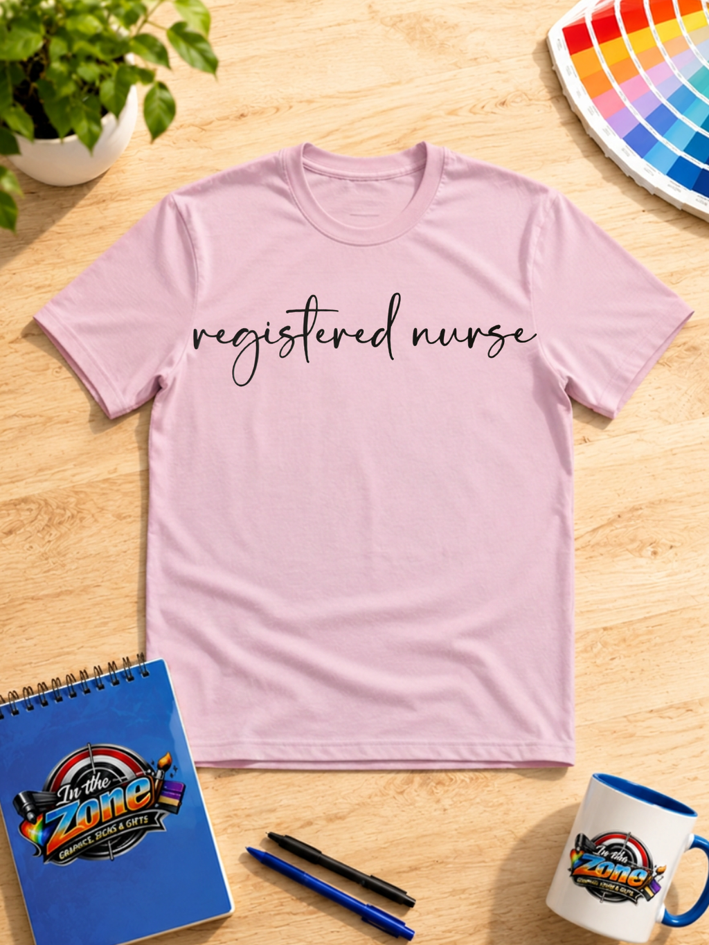 Registered Nurse Script Graphic T-Shirt | Minimalist RN Nurse Tee